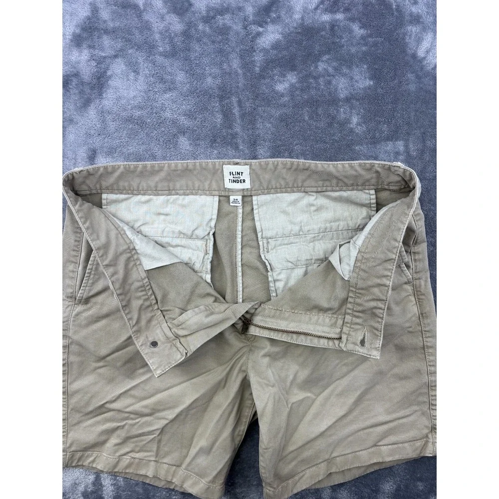 Flint And Tinder Shorts Mens 34 Khaki 365 Chino Stretch Huckberry Soft Casual
